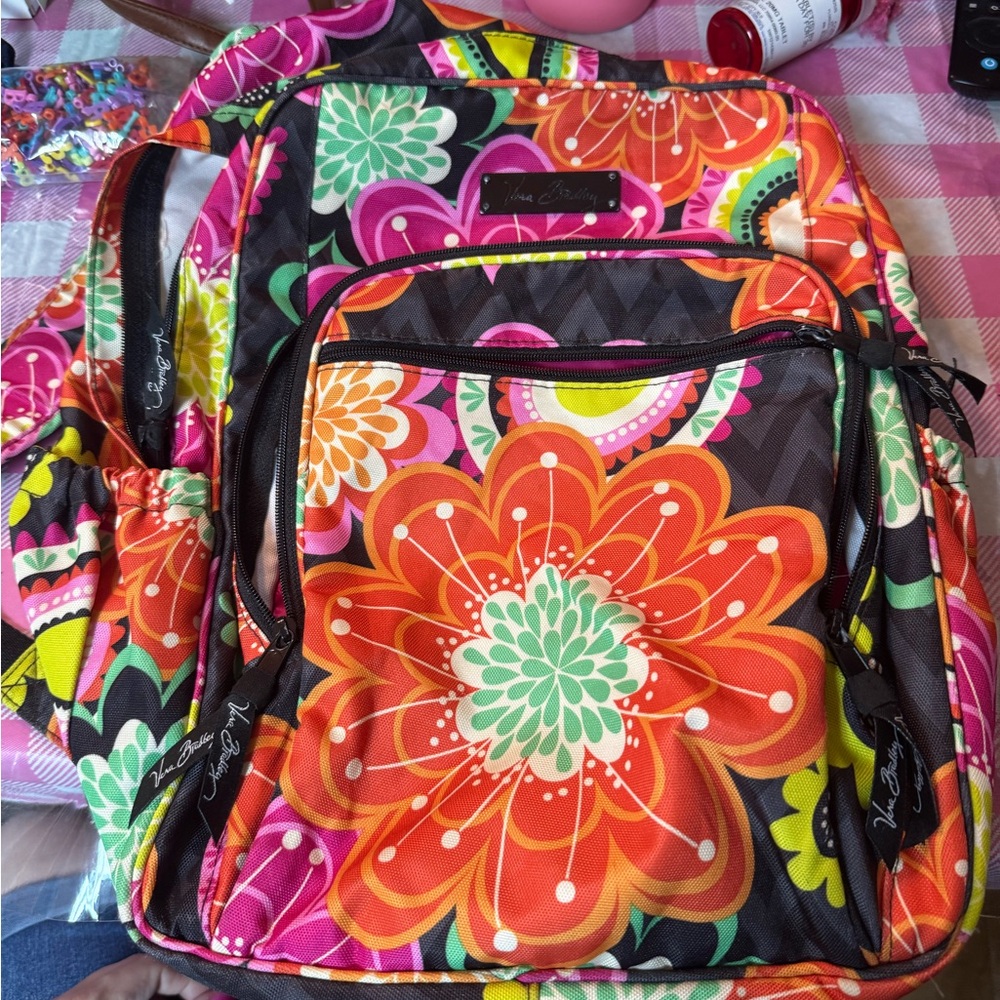 Vera Bradley Orange and Green Floral Backpack